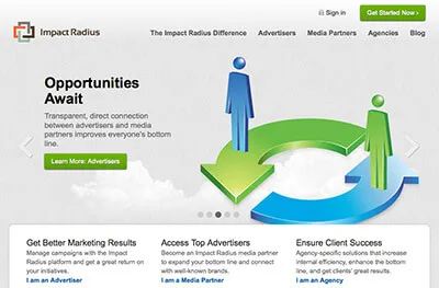 Impact Radius Affiliate Marketing Program Network - Screenshot
