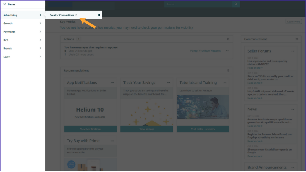 Amazon Creator Connections Access