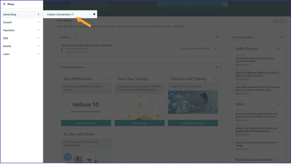 Amazon Creator Connections Access
